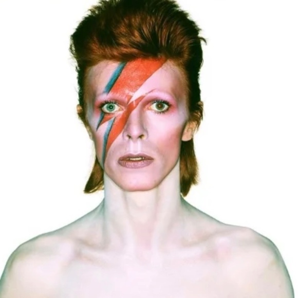 Red Lightning Bolt Ziggy Stardust Vintage 1970's Earrings - Picture 3 of 5